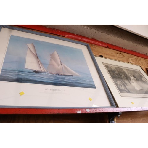 530 - 2 framed prints 'The America's Cup' & 'His Majesty the Babay'