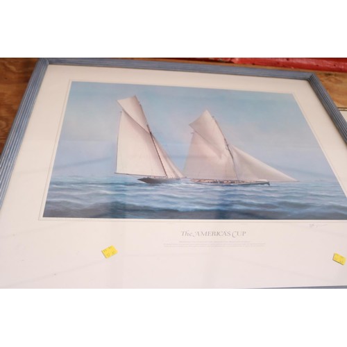 530 - 2 framed prints 'The America's Cup' & 'His Majesty the Babay'