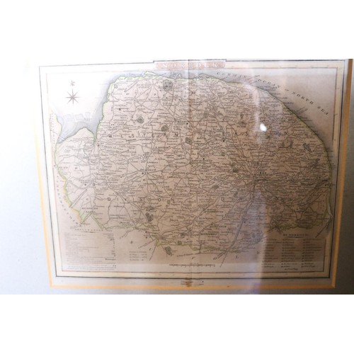 541 - Antique map of Norfolk