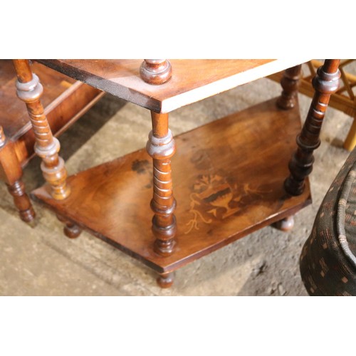 594 - Antique mahogany inlaid what not