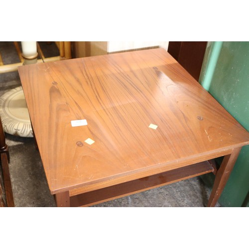 598 - Myer square coffee table with rack under