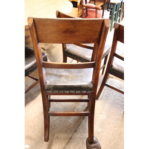 626 - Set of 6 antique mahogany inlaid dining chairs