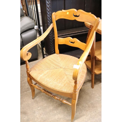 629 - Wooden country open armchair