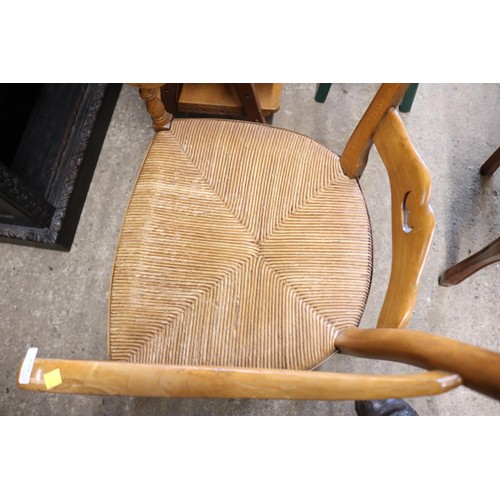 629 - Wooden country open armchair