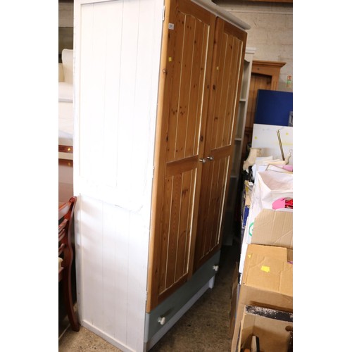 658 - Wardrobe with drawer, pine