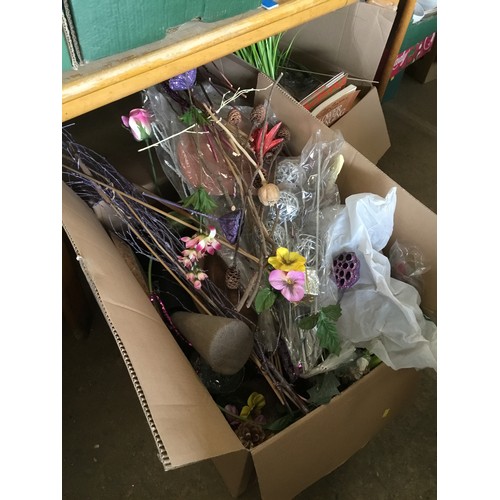 358A - 2 x boxes of artificial flowers & floristry