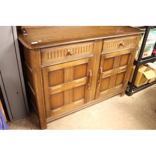 152 - Oak linen fold dresser