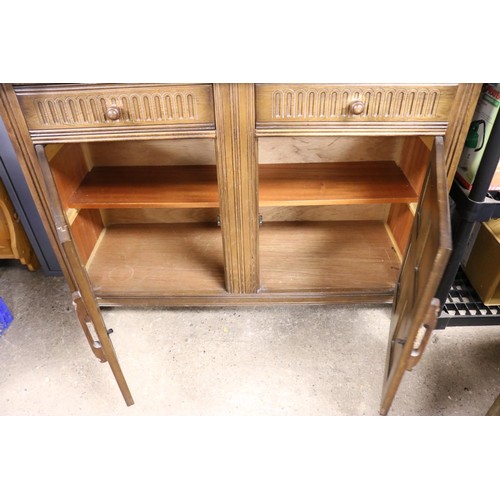 152 - Oak linen fold dresser