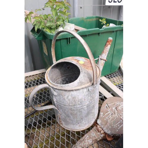16A - Galvanised watering can & bellows