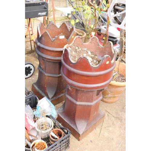 51 - 2 chimney pots planters