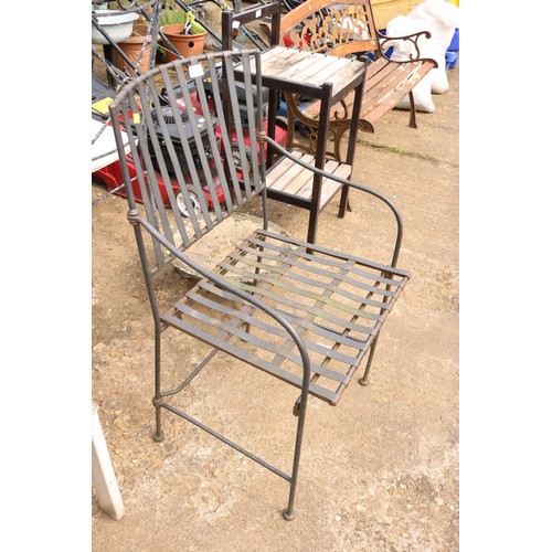 60 - Metal garden table & 8 chairs