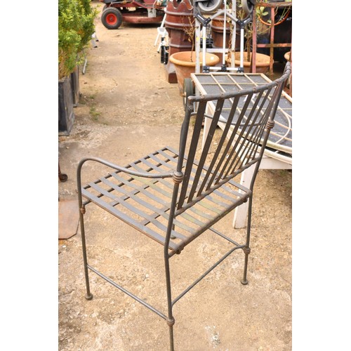 60 - Metal garden table & 8 chairs