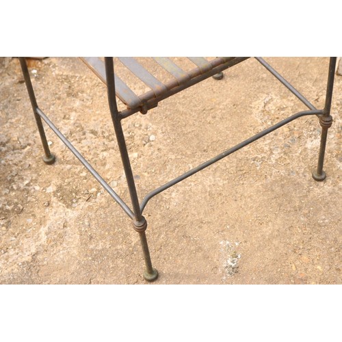 60 - Metal garden table & 8 chairs