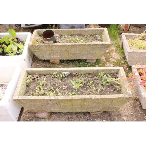 85 - Pair of concrete troughs