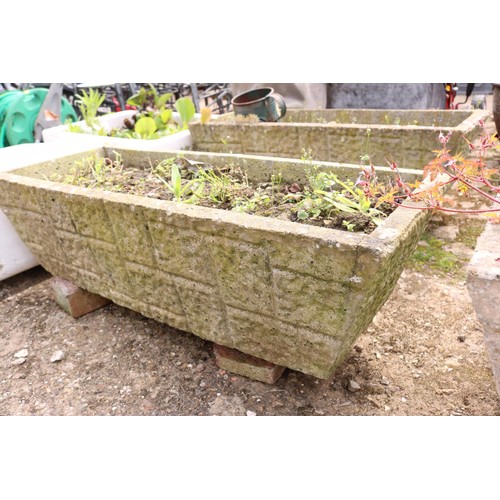 85 - Pair of concrete troughs