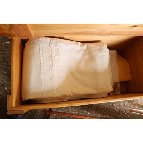 115 - Lloyd Loom linen box, metal cabinets, wooden blanket box