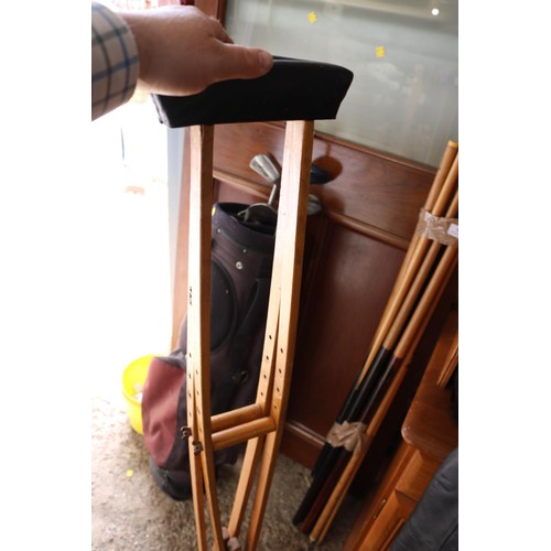 120 - Pair of wooden crutches