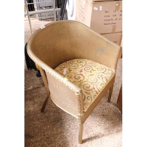 144 - Lloyd Loom ottoman & chair