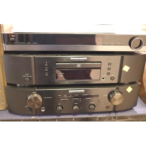 275 - Marantz amp, CD player, Harman Kardon DAB radio & 2 speakers - warranted until 12 noon Tuesday follo... 