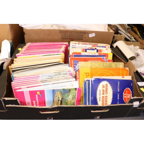 294 - Box of metric os maps, with city street maps