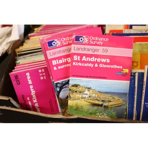 294 - Box of metric os maps, with city street maps