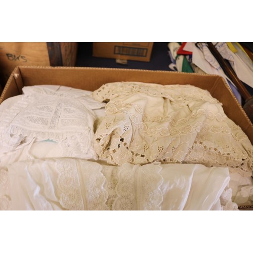 295 - Box of vintage Christening & baby clothes