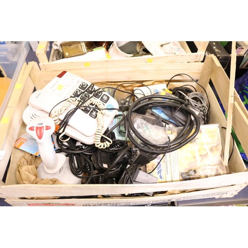 301 - Box of electrical bits/leads/adaptors