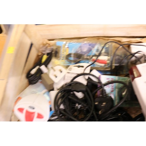 301 - Box of electrical bits/leads/adaptors