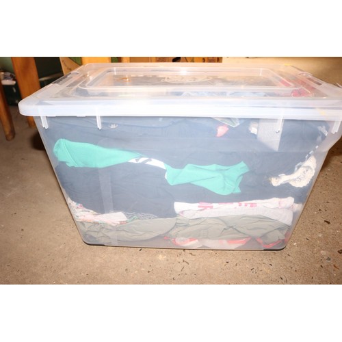 319 - Plastic storage box (large) of girls clothing 8-11 years - good condition, incl Next River Island, e... 