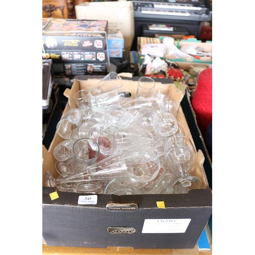 345 - Box of various glass ware