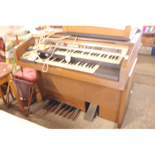 649 - Hammond organ & stool - to be rewired by a qualified electrician