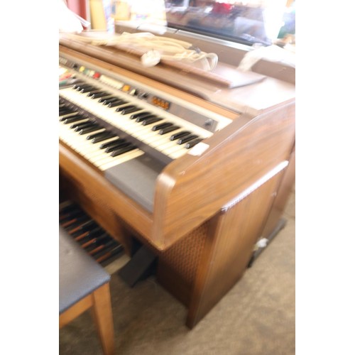 649 - Hammond organ & stool - to be rewired by a qualified electrician