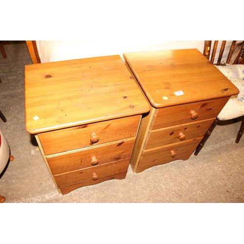 655 - Pair of pine 3 drawer bedside cabinets