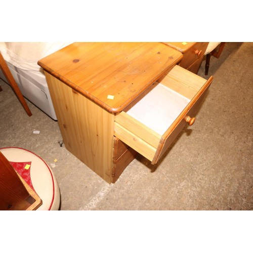 655 - Pair of pine 3 drawer bedside cabinets