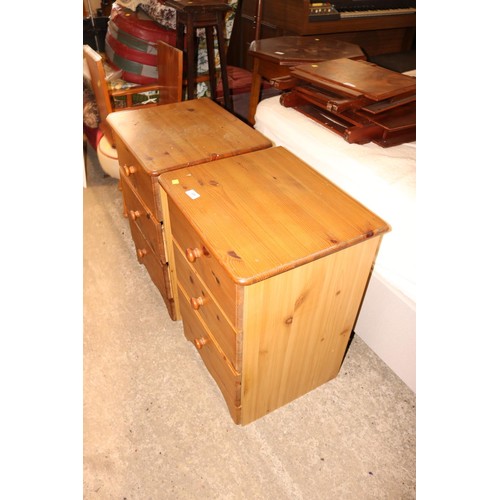 655 - Pair of pine 3 drawer bedside cabinets