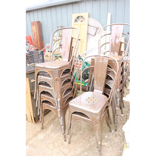 56 - 12 outdoor metal stacking chairs