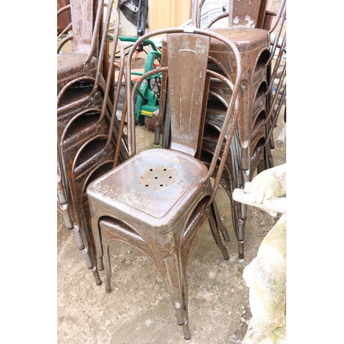 56 - 12 outdoor metal stacking chairs