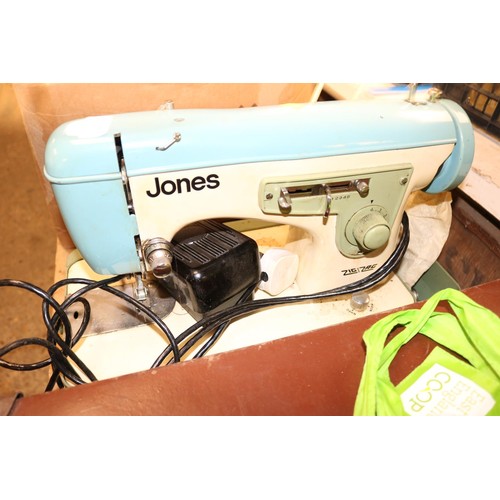 81 - Jones sewing machine (no cover to top) - to be rewired by a qualified electrician