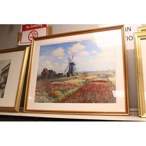 153 - Two large framed prints of country scenes