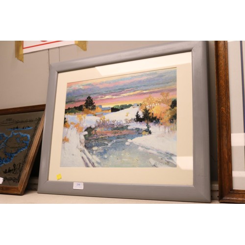 169 - 2 framed & glazed prints - sunset landscapes