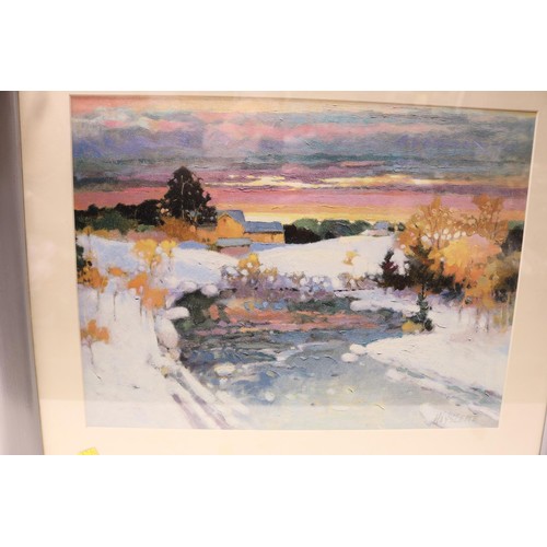 169 - 2 framed & glazed prints - sunset landscapes