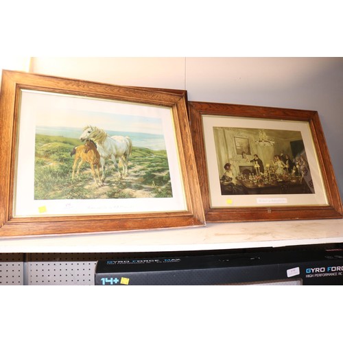 171 - 2 oak frame prints