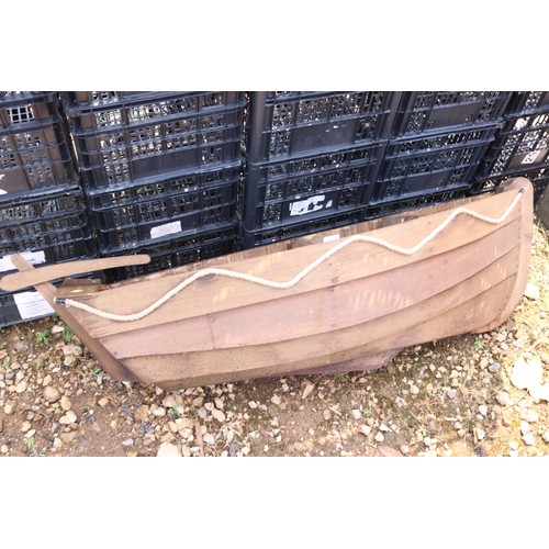 19 - Handmade wooden boat planter - 118cm