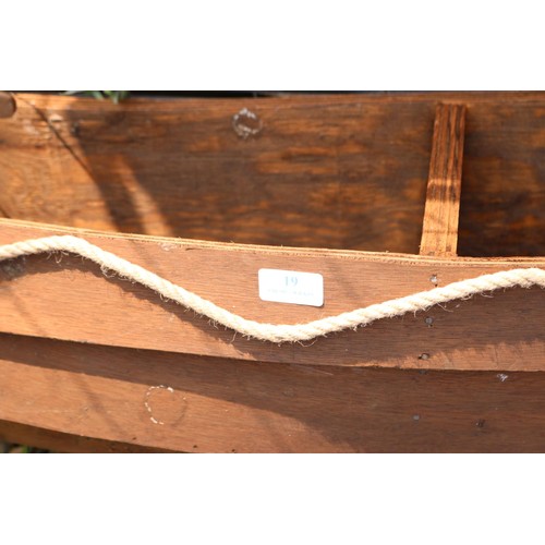 20 - Handmade wooden boat planter - 118cm