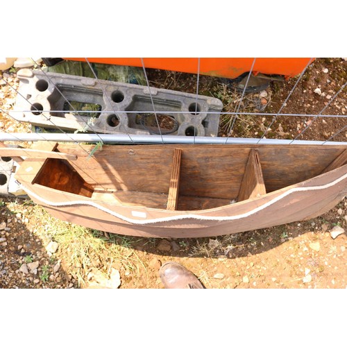 20 - Handmade wooden boat planter - 118cm