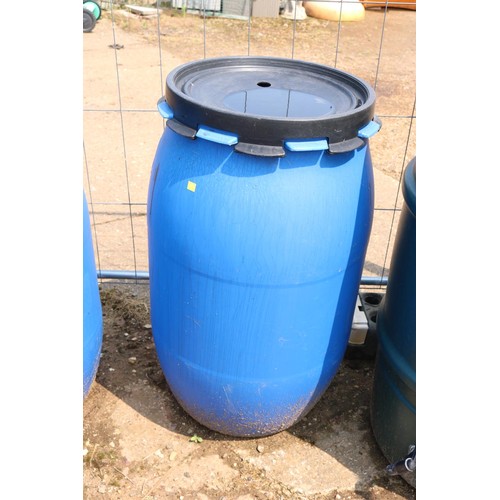 26 - 2 blue plastic barrels