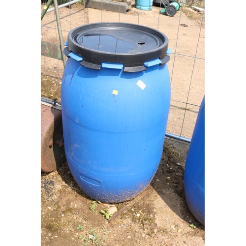 26 - 2 blue plastic barrels