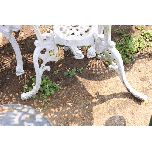 52 - Metal garden table & 2 chairs