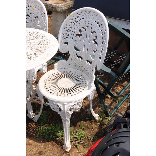 52 - Metal garden table & 2 chairs