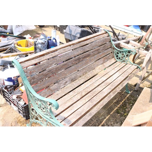 56 - Metal & wooden garden bench